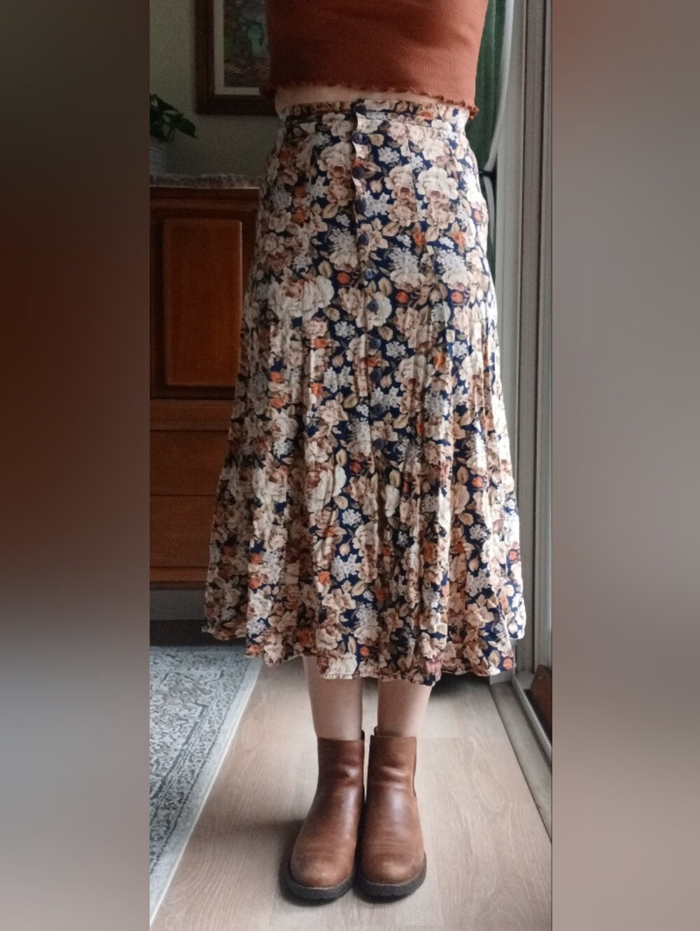 Express Floral Pleated Maxi Skirt
